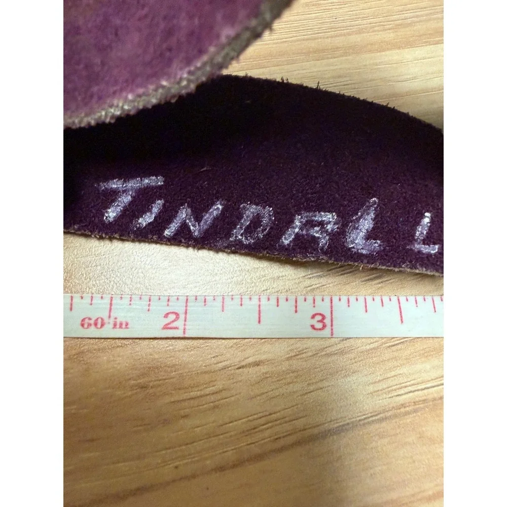 Purple Suede Leather Beaded Hippie Headband Boho Lace Up Wide Band